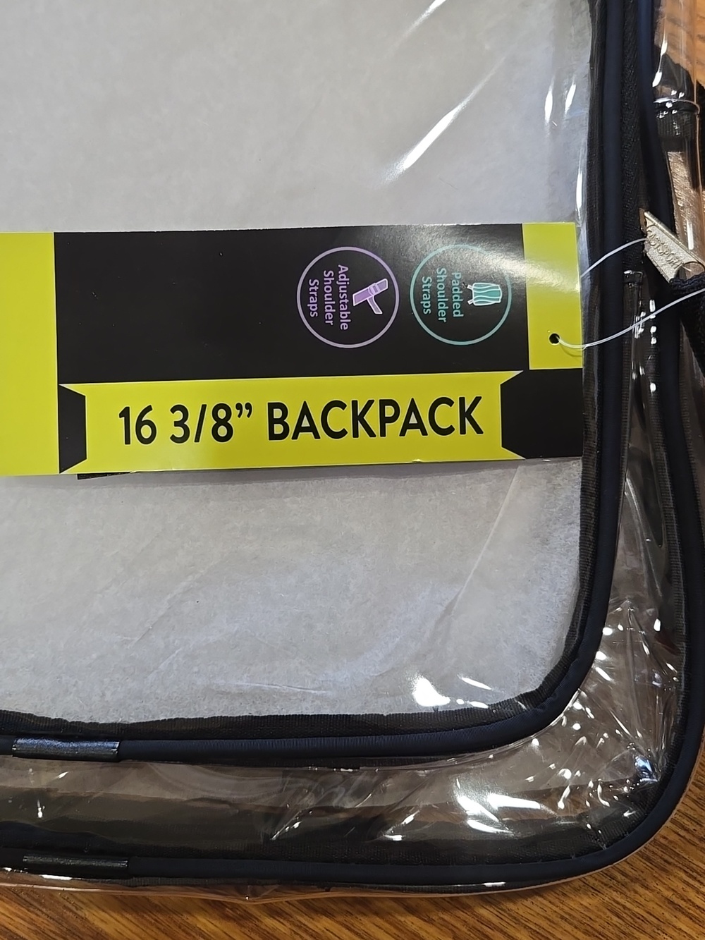 Clear Backpack with Black Straps EASTSPORT Tag - Picture 2 of 6